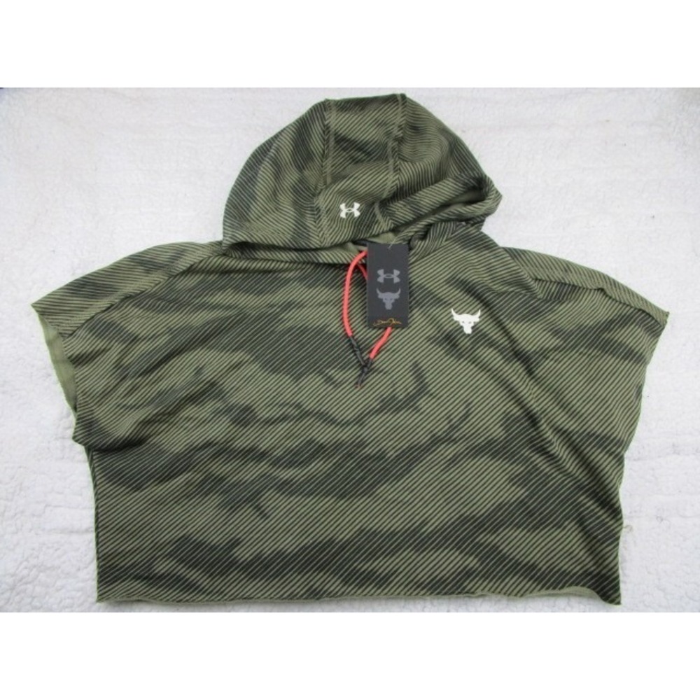 Under Armour Women's Small Project Rock Cut Off Sleeveless Crop Top Camo Hoodie